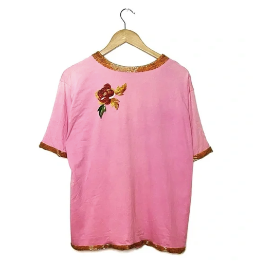 Vintage | Floral Embroidered Button Up Top