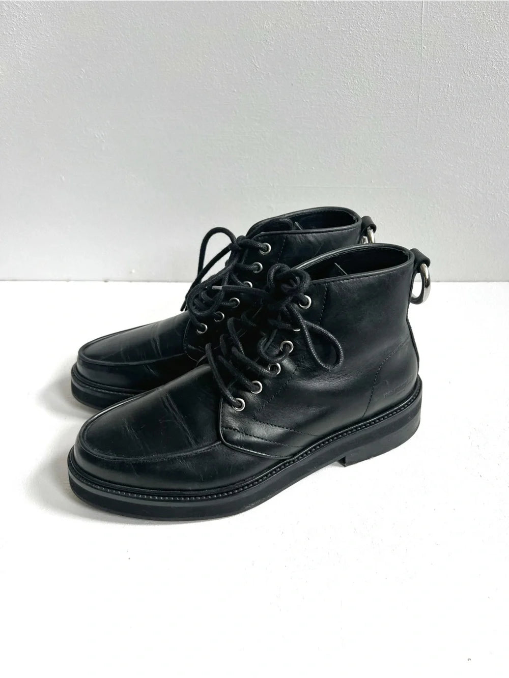 The Kooples | Leather Combat Boots with Metal Ring