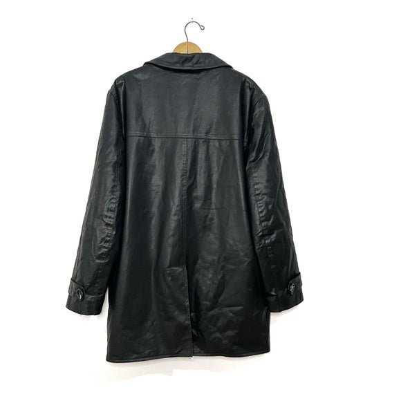 M0851 | Leather Trench Coat