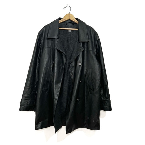 M0851 | Leather Trench Coat