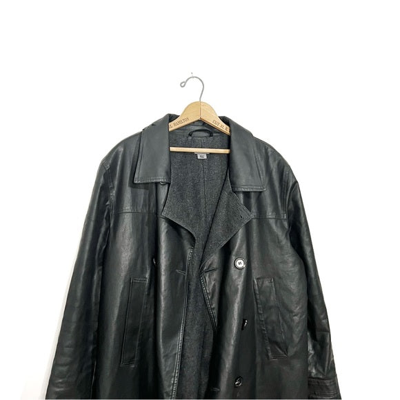 M0851 | Leather Trench Coat