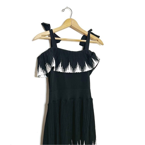 Maje | Pleated Knit Midi Dress