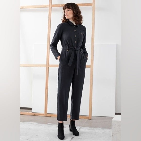 & Other Stories | Black Denim Jumpsuit