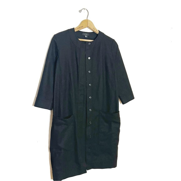 COS | Black Lightweight Button Up Jacket