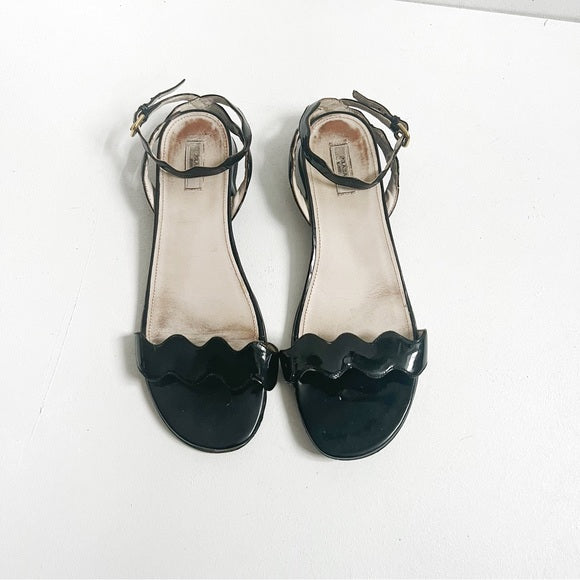 Prada | Patent Leather Squiggly Sandals