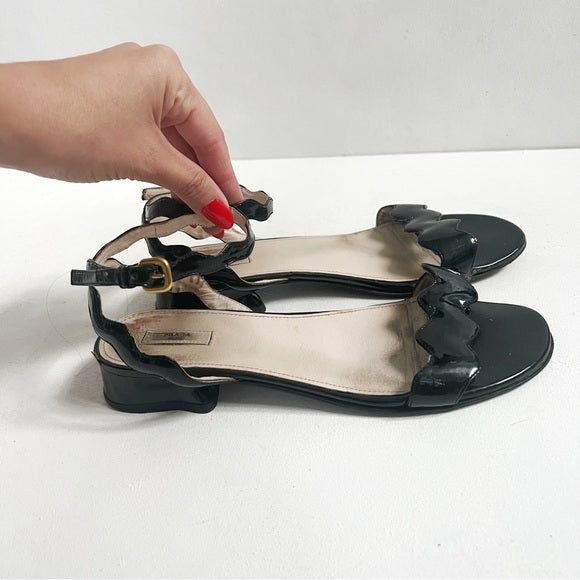 Prada | Patent Leather Squiggly Sandals