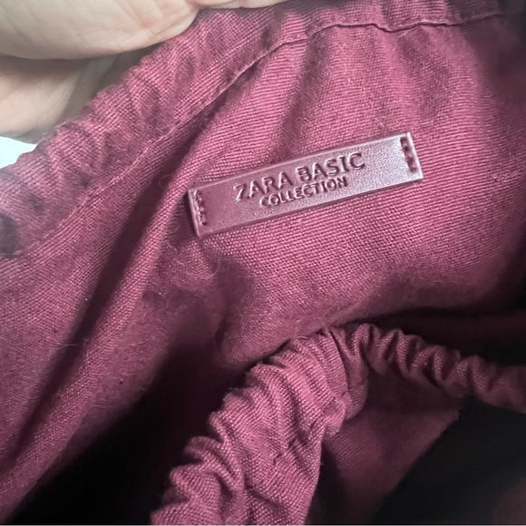 Zara | Woven Burgundy Tote