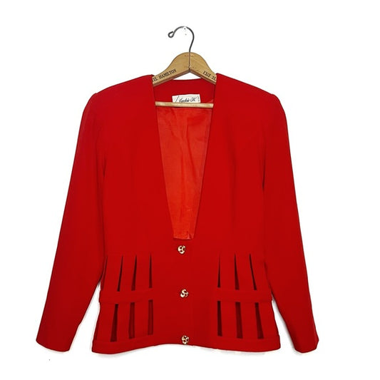 Vintage | Jackie K Red Caged Blazer