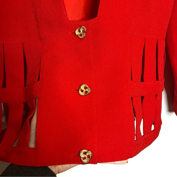 Vintage | Jackie K Red Caged Blazer