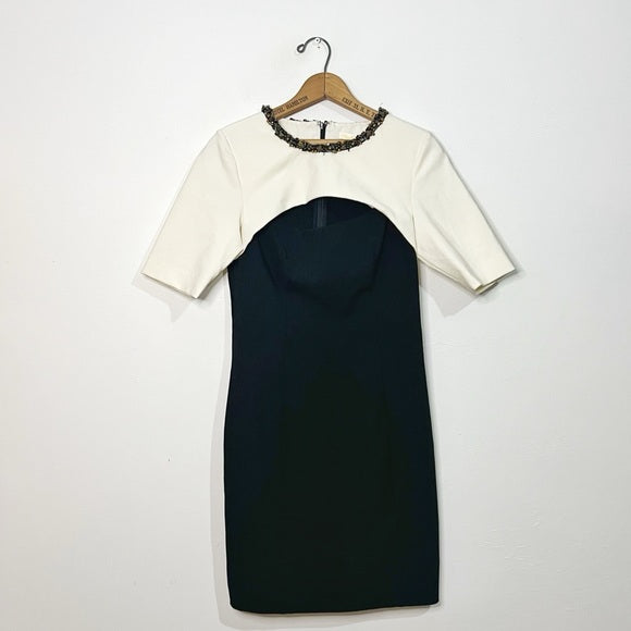 Shoshanna | Cream & Black Cocktail Dress DropOffVintage Shoshanna | Cream & Black Cocktail Dress DropOffVintage