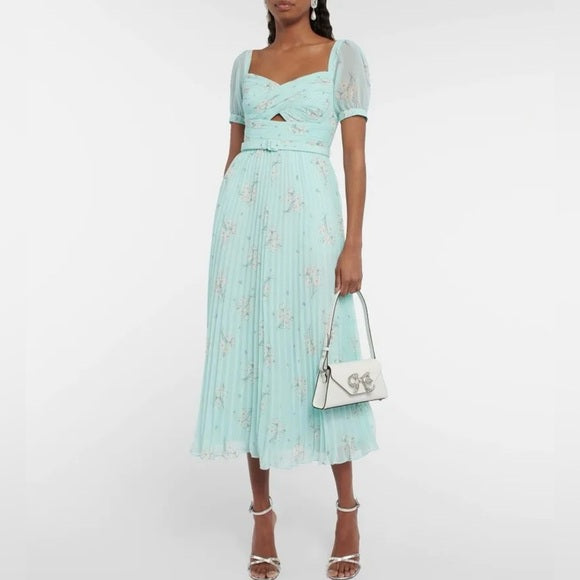 Self Portrait | Pleated Floral Midi Dress
