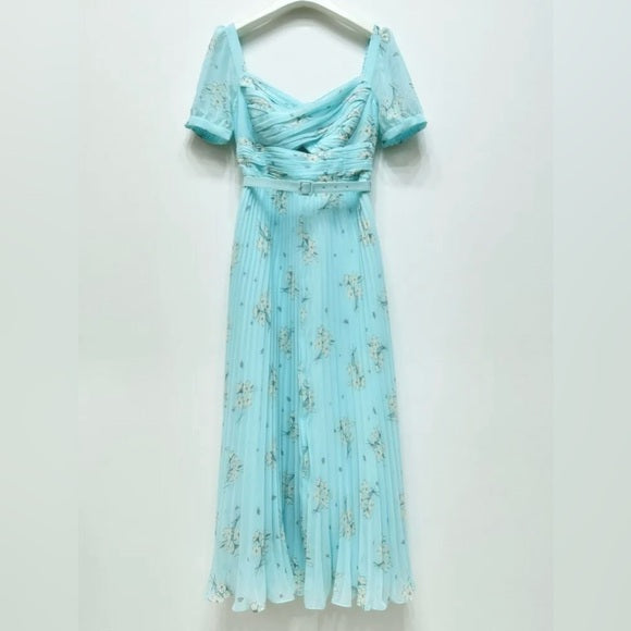 Self Portrait | Pleated Floral Midi Dress