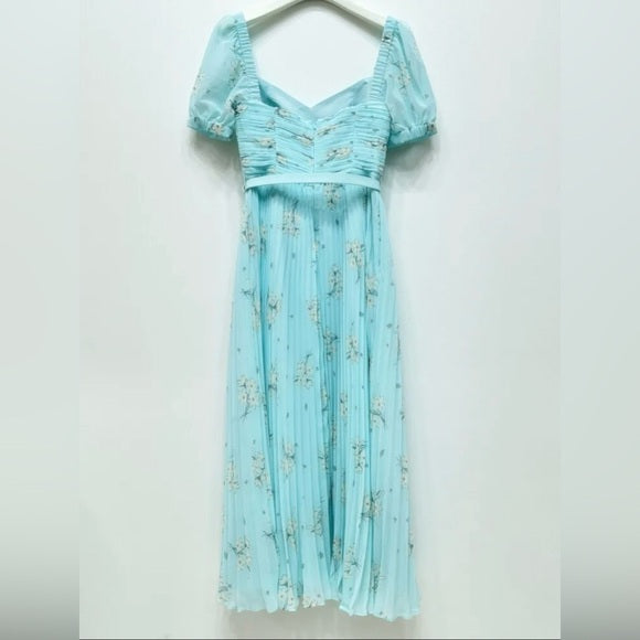 Self Portrait | Pleated Floral Midi Dress