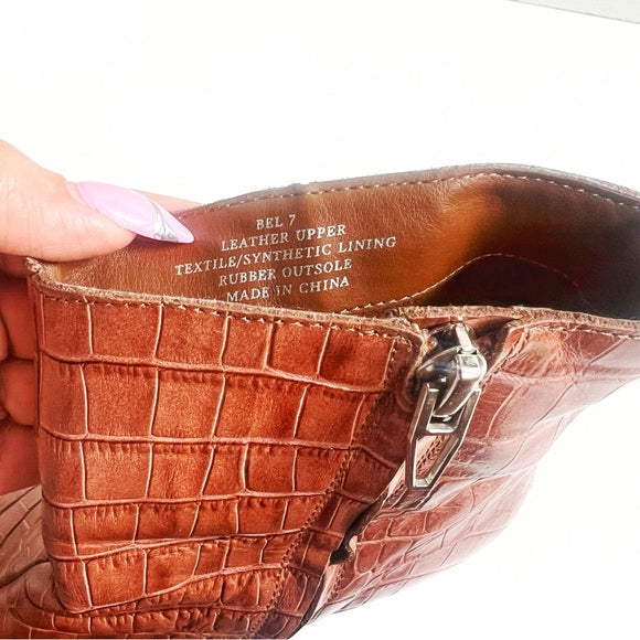 Dolce Vita | Bel Leather Croc Ankle Boots