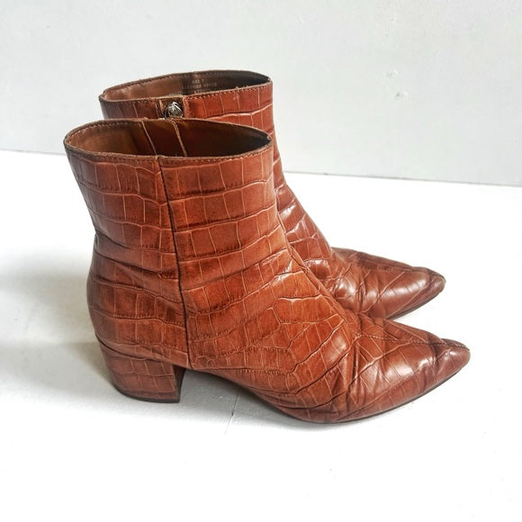 Dolce Vita | Bel Leather Croc Ankle Boots