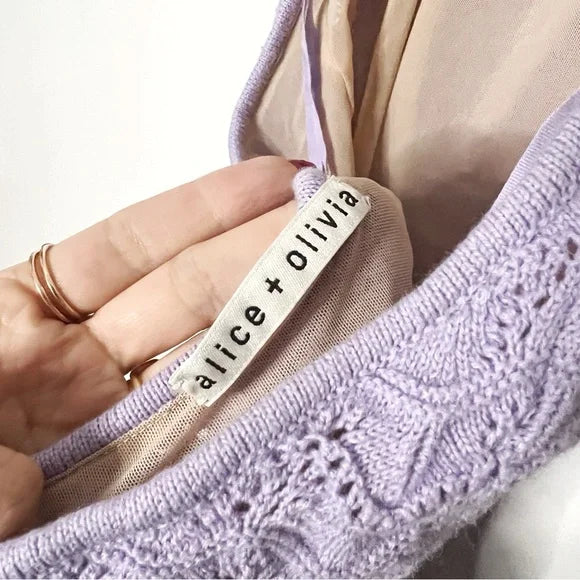 Alice + Olivia | Lavender Crochet Jone Dress