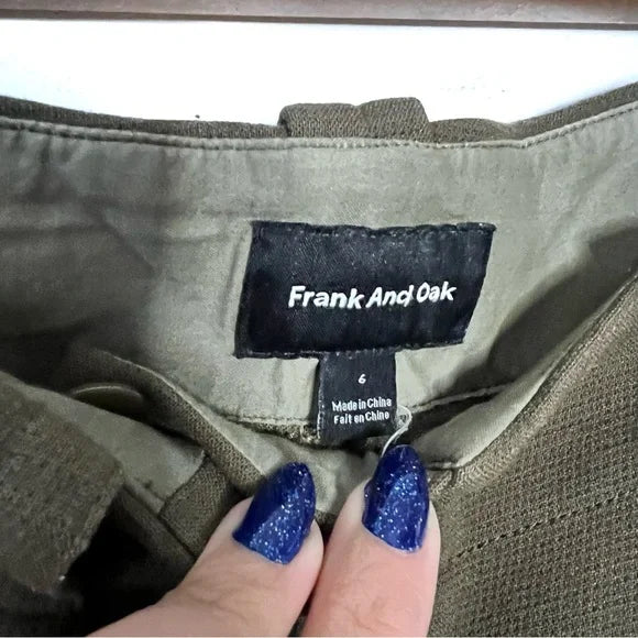 Frank + Oak | Olive Green High-Waisted Trousers