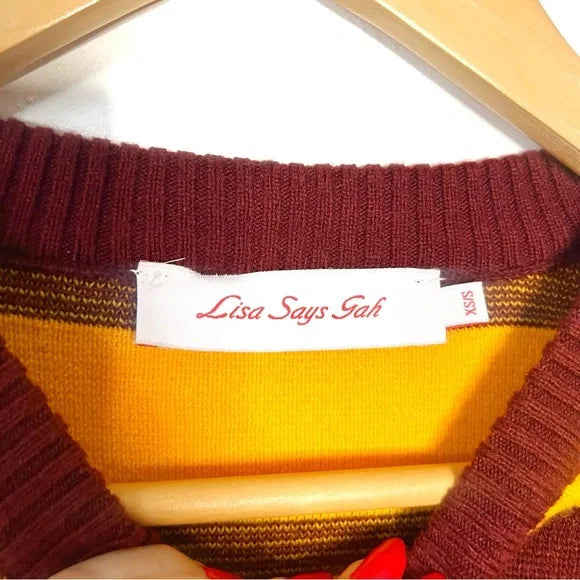 Lisa Says Gah | College Striped Sweater
