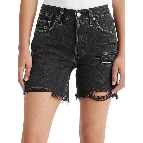 Levi’s | Mid Thigh 501 Distressed Shorts