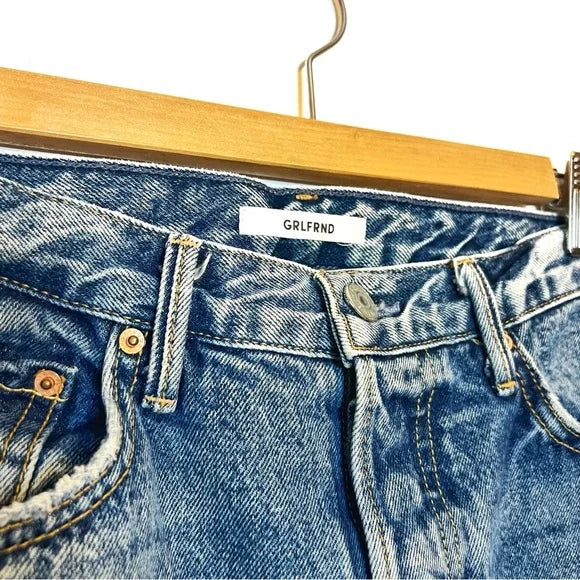 GRLFRND | Helena Distressed High Waist Jeans