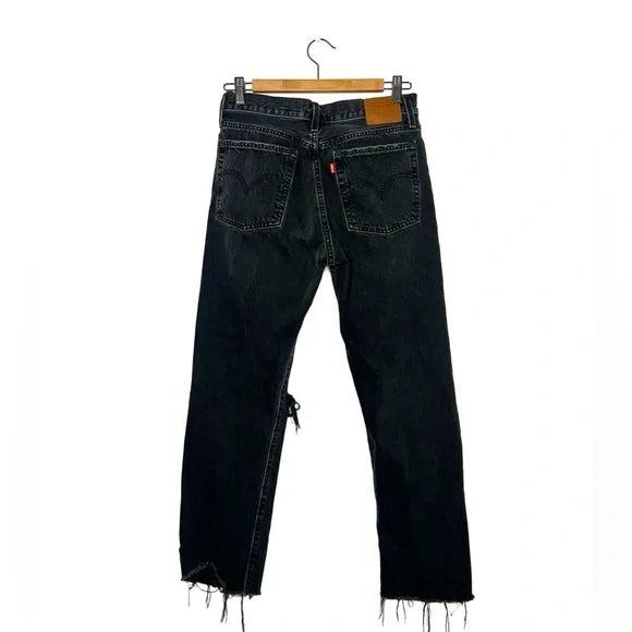 Levi’s | Women's Grey Wedgie Straight Distressed Jeans