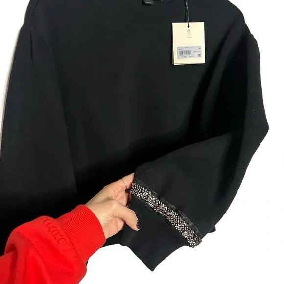 All Saints | NWT Black Embellished Robin Sweater