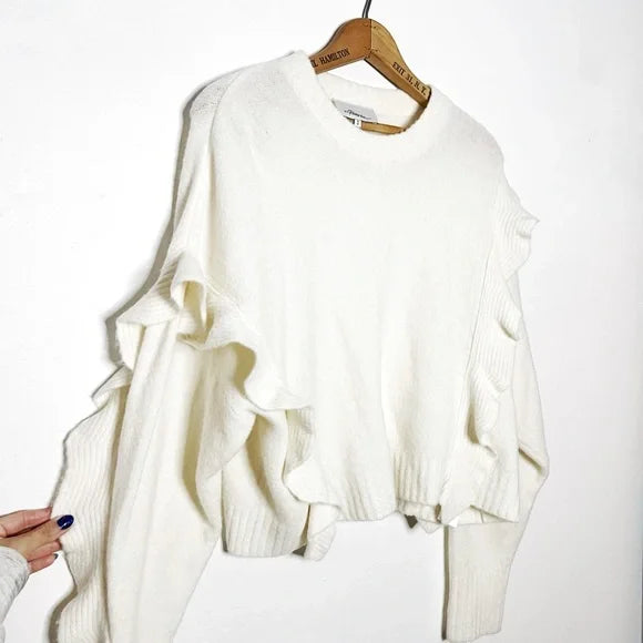 3.1 Phillip Lim | Wool Cream Ruffle Sweater