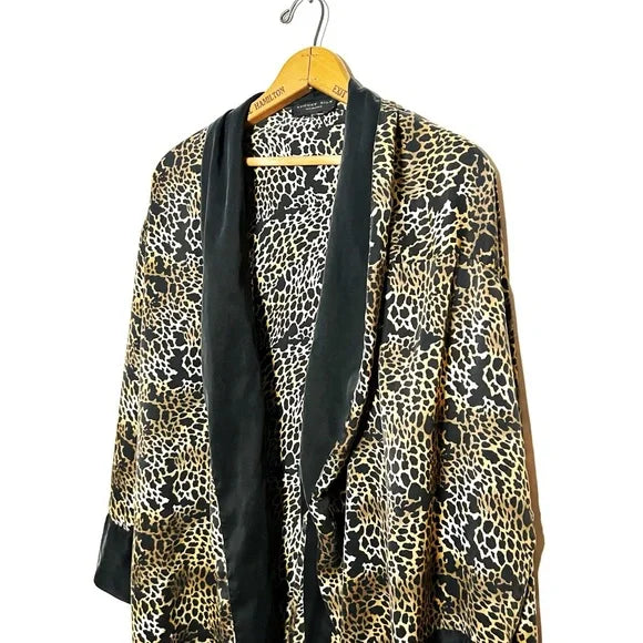 August Silk | Silk Leopard Kimono Robe