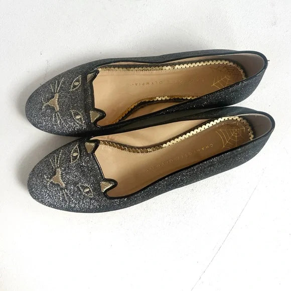 Charlotte Olympia | Kitty Glitter Flats