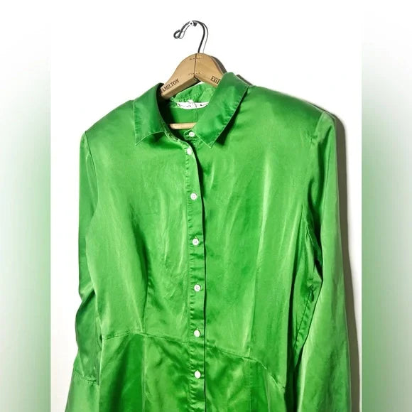 Frame | Silk Solid Shoulder Mini Dress