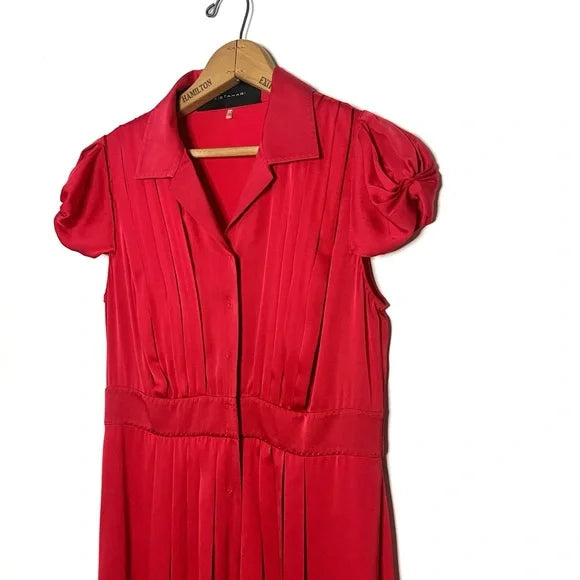 Elie Tahari | Red Silk Midi Dress