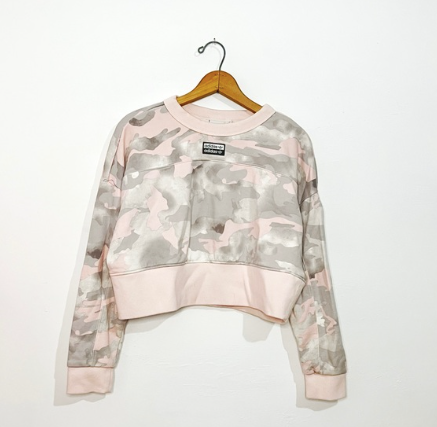 Adidas | Pink Camouflage Crop Top