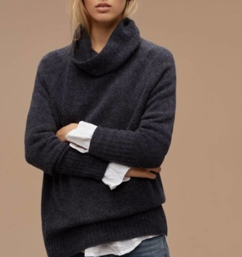 Babaton | Dark Blue Wool Sweater