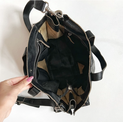 Francesco Biasia | Bags | Francesco Biasia Large Black Leather Satchel Bag  | Poshmark