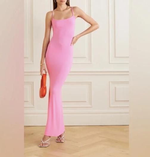 Skims | Pink Maxi Soft Lounge Dress