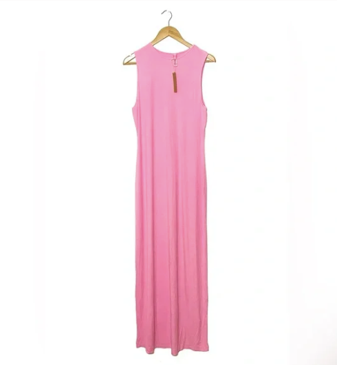 Skims | Pink Maxi Soft Lounge Dress