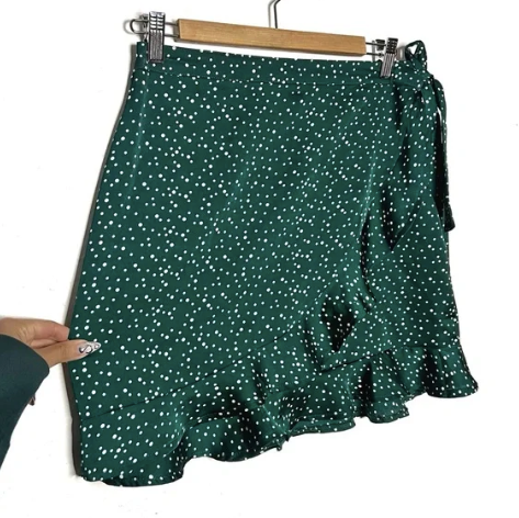 Nasty Gal | Green Ruffle Skirt
