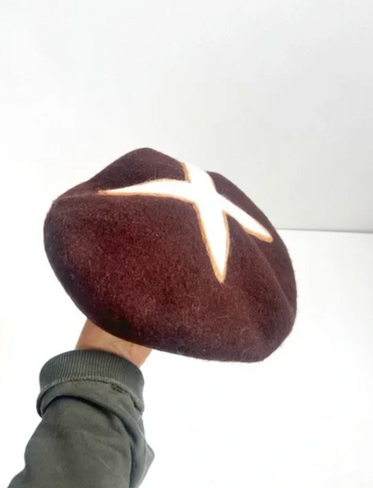 Brown Wool Mushroom Beret
