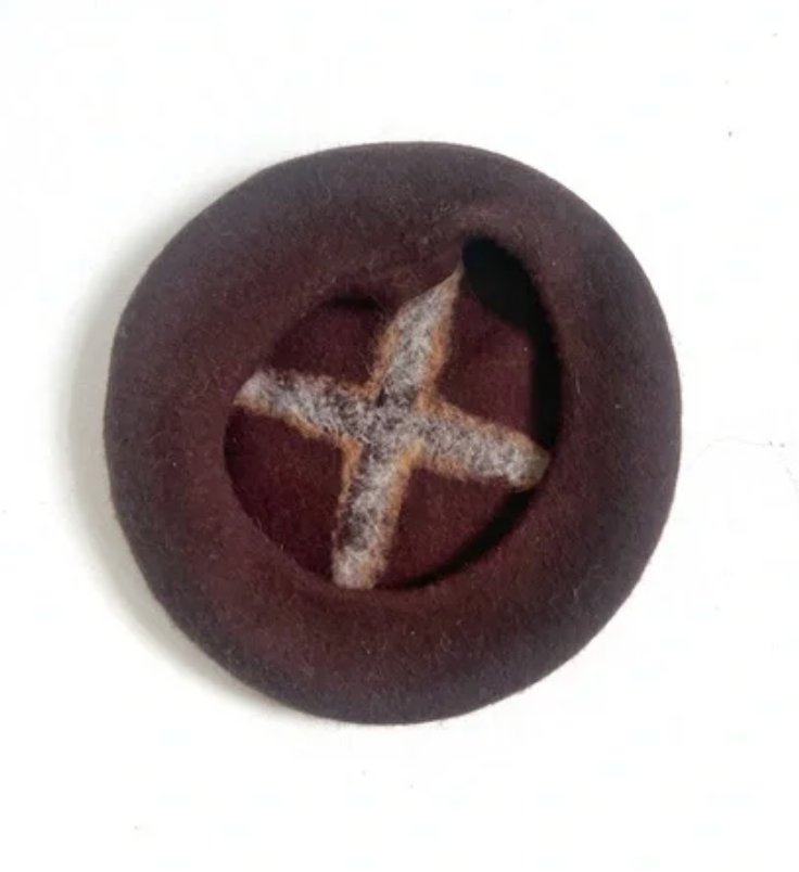 Brown Wool Mushroom Beret