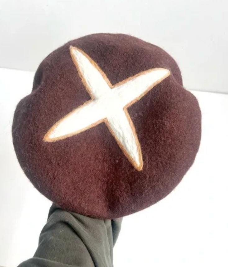 Brown Wool Mushroom Beret
