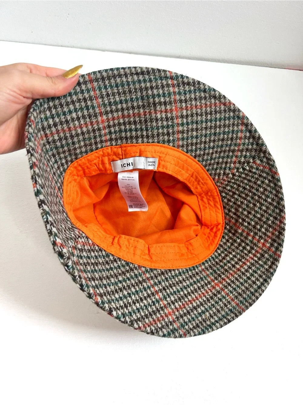 ICHI | Houndstooth Plaid Bucket Hat