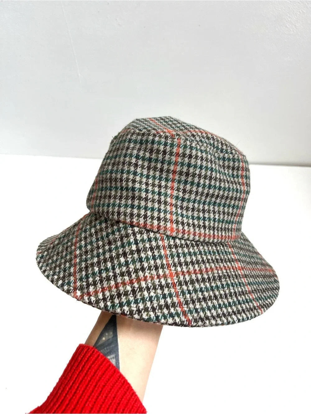 ICHI | Houndstooth Plaid Bucket Hat