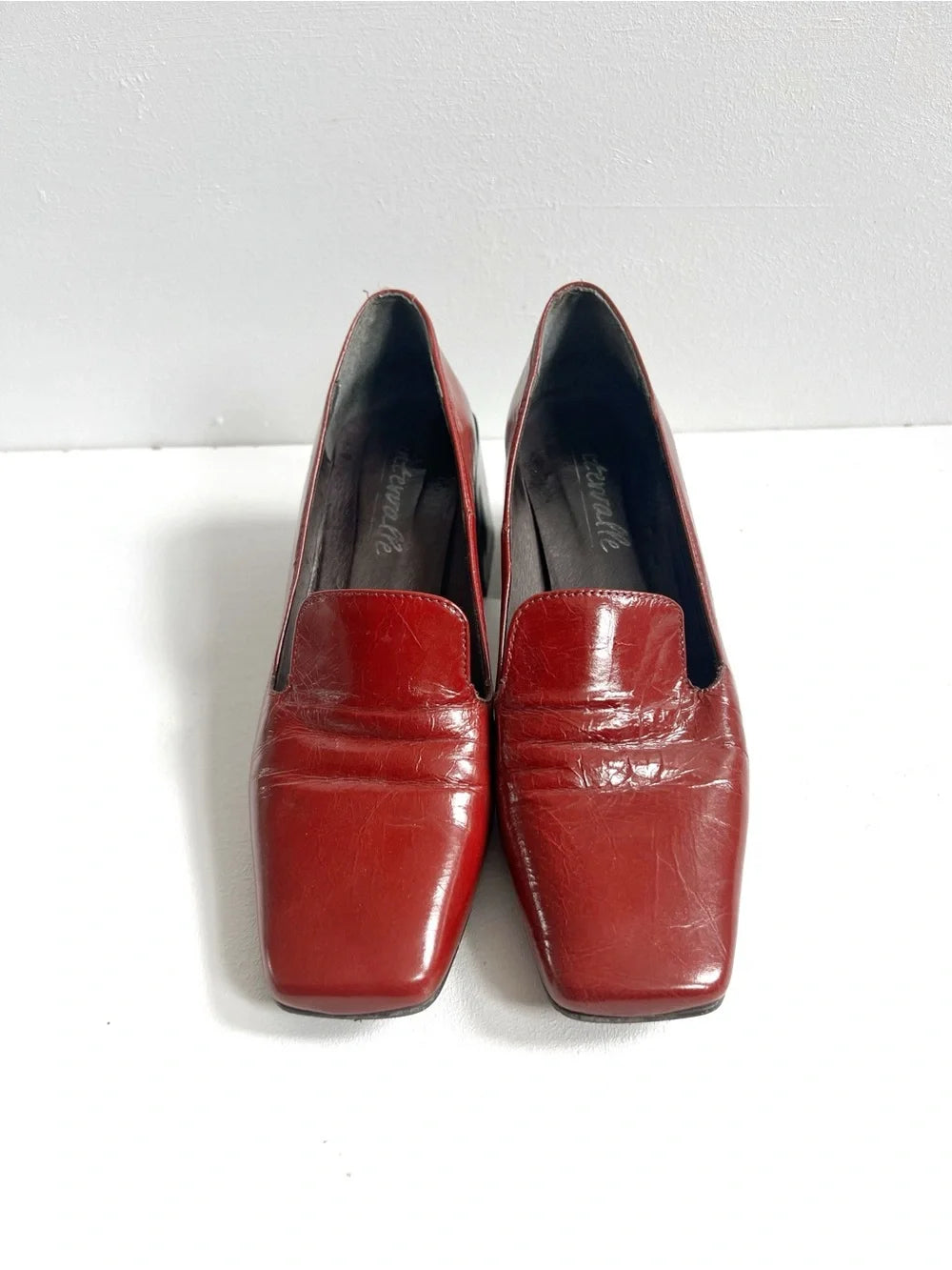 L'INTERVALLE | Red Leather Block Heels