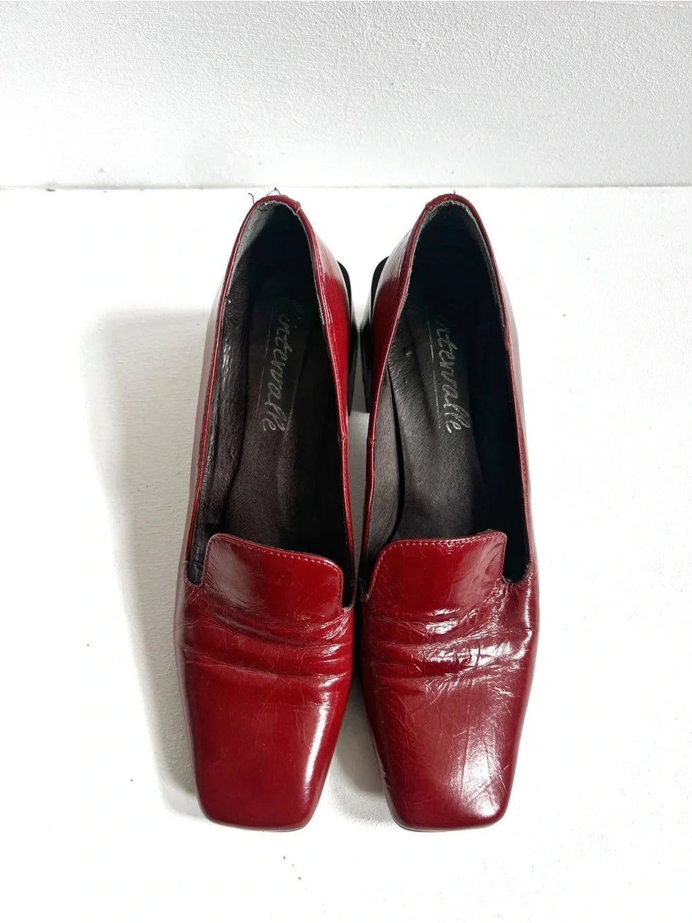 L'INTERVALLE | Red Leather Block Heels