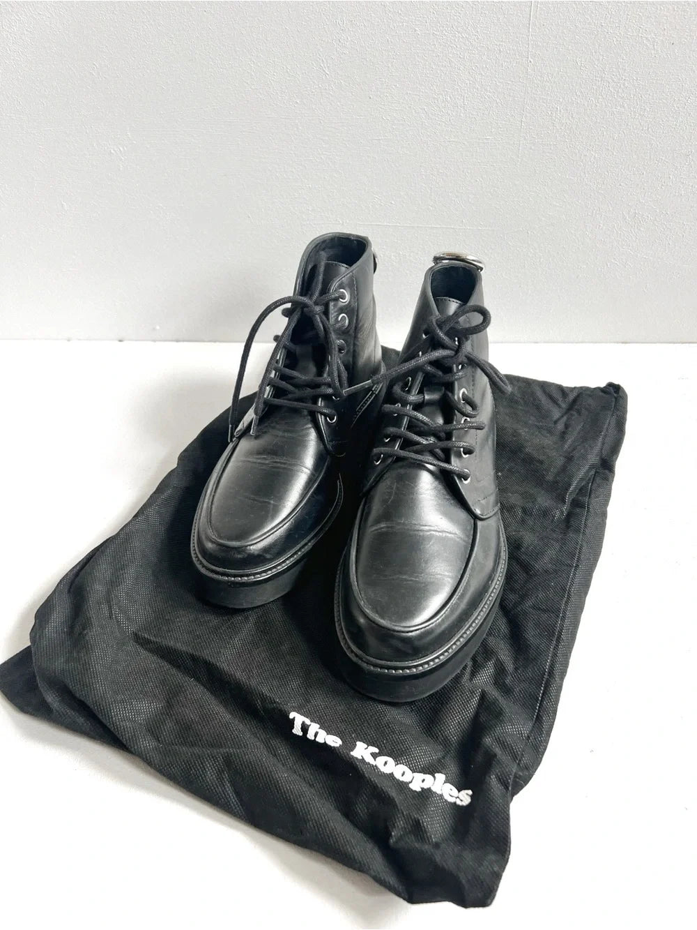 The Kooples | Leather Combat Boots with Metal Ring