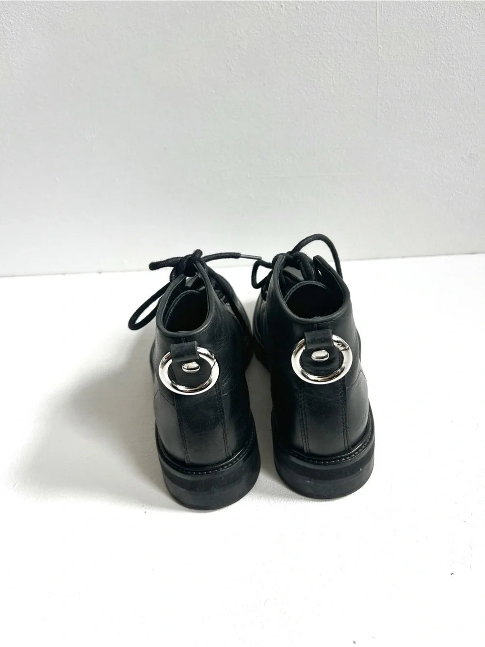 The Kooples | Leather Combat Boots with Metal Ring
