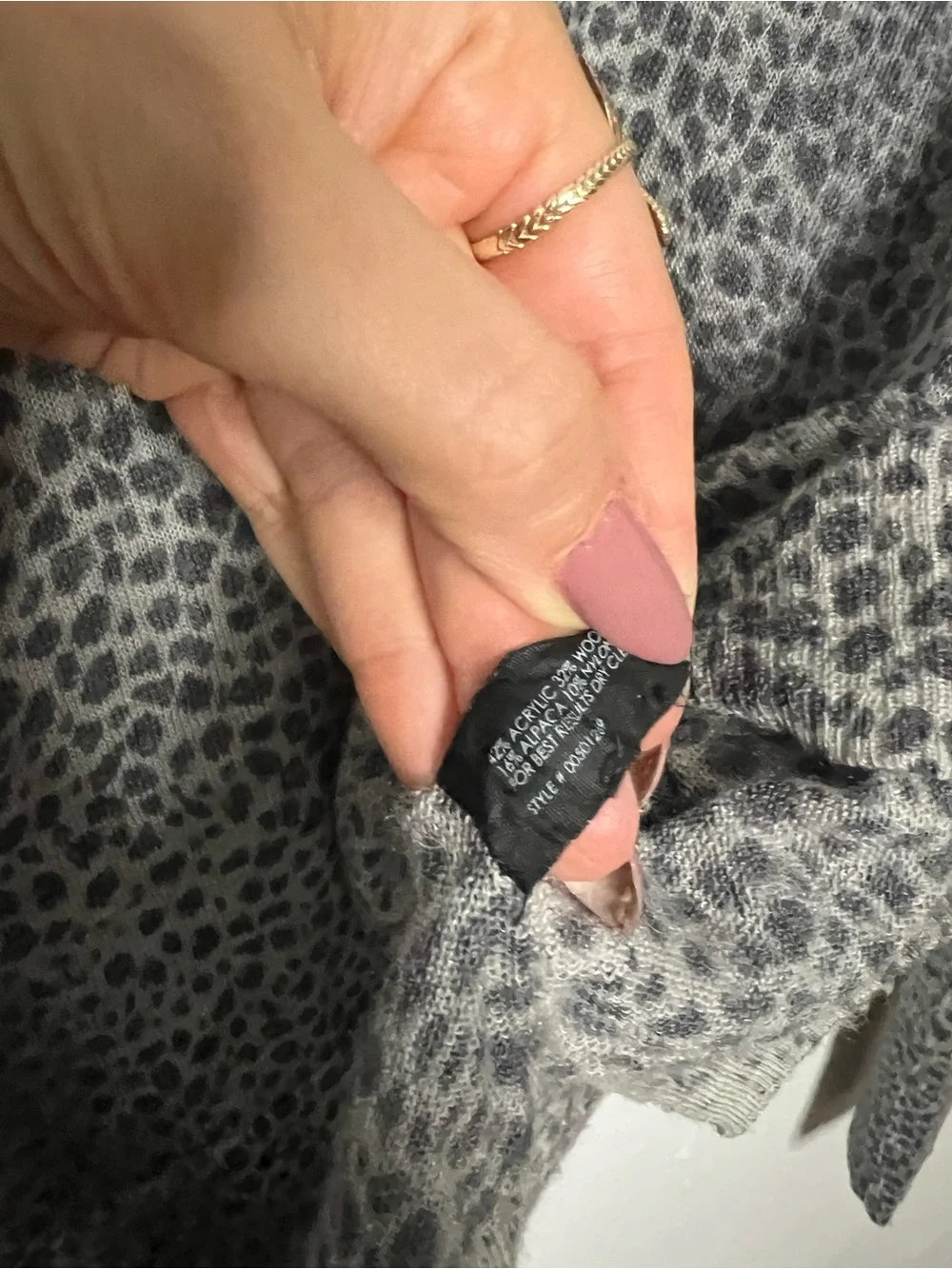 Club Monaco Black & White Leopard-Print V-Neck Sweater
