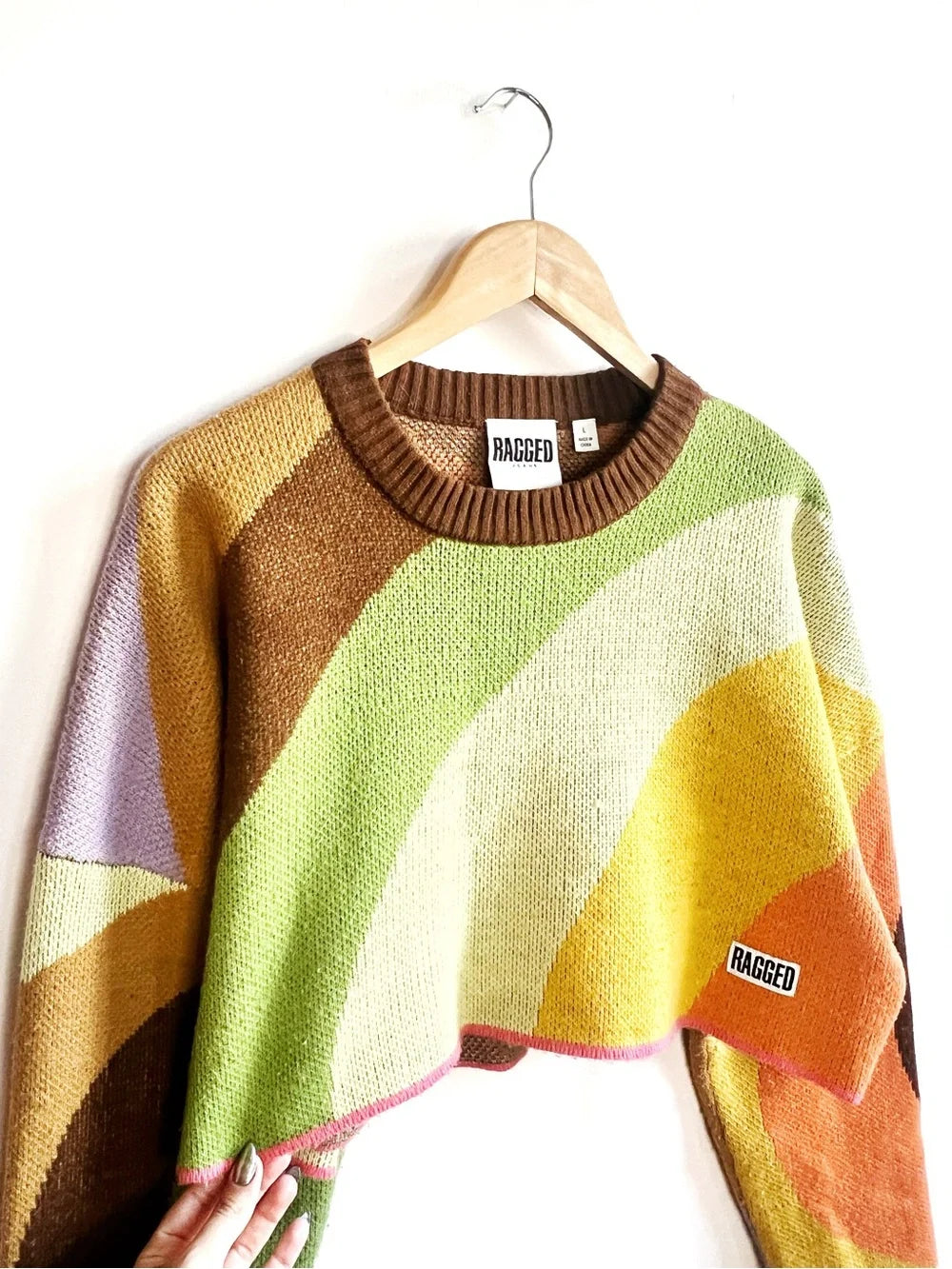 Ragged Priest | Swirl Knit Cropped Sweater