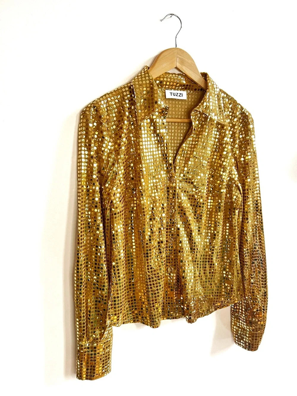 Tuzzi | Gold Sequin Disco Button Down