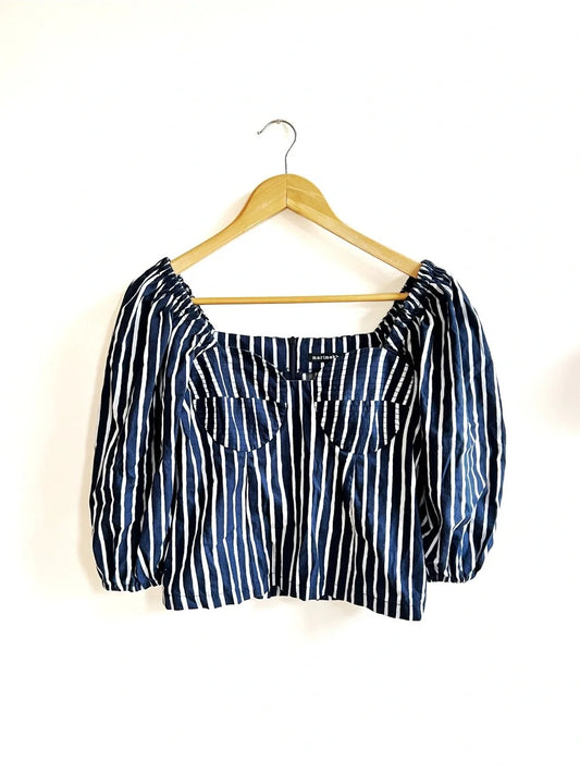 Marimekko | Striped Puff Sleeve Top